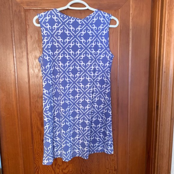 NWT Michelle Parisou Purple and White Sleeveless Tunic Size S - Picture 13 of 14